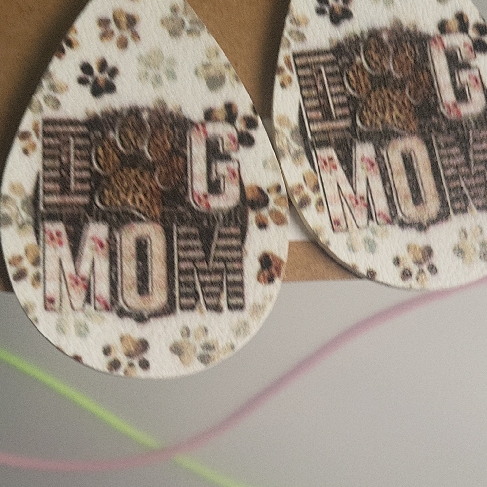 Dog Mom Teardrop Earrings